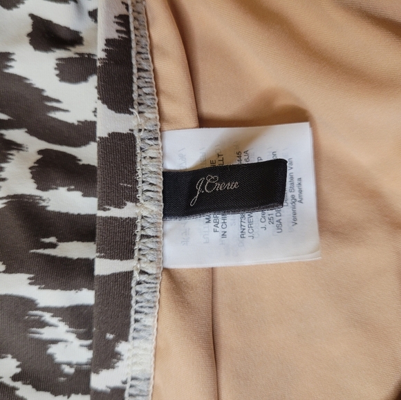 J. Crew Ruched Leopard Print Bandeau One Piece Swim Suit sz 10 - Picture 8 of 16